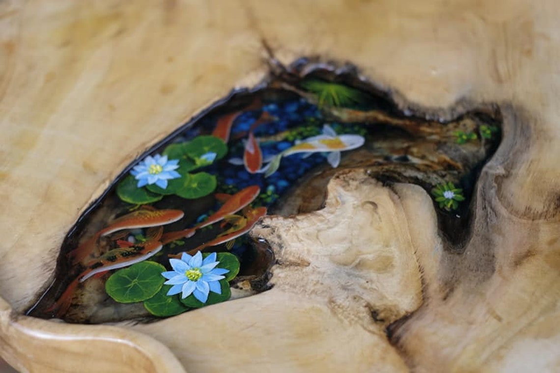 Fish Stream Epoxy Table Top Resin Epoxy Table Fish Epoxy Etsy