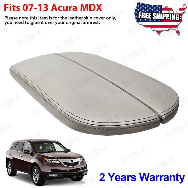 Fits Acura MDX 2007-2013 Vinyl Leather Center Console Lid Armrest Cover Auto Car Upholstery Replacement Trim Taupe Gray