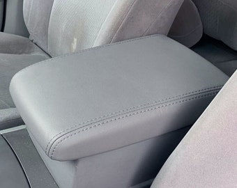 NewYall Center Console Lid Armrest Gray Synthetic Leather Cover NewYall Center Console Lid Armrest Gray Synthetic Leather Cover