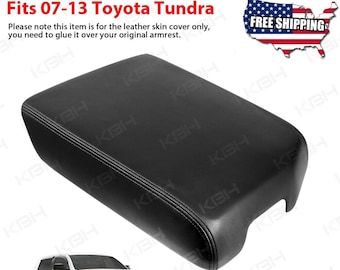 For 07-13 Toyota Tundra Faux Leather Center Armrest Cover Gray 