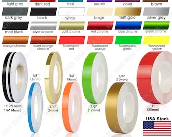 Roll Vinyl Pinstriping Pin Stripe Self Adhesive Coach Line Car Tape Decal Stickers Crafts 1/8" 1/4" 3/8" 1/2" 3/4" 1" 3mm 6mm 9mm 12mm 25mm
