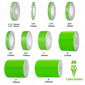 GREEN LIME Roll Vinyl Pinstriping Pin Stripe Self Adhesive Coach Line Car Tape Decal Stickers Crafts  1/8" 1/6" 1/4" 3/8" 1/2" 3/4" 1"