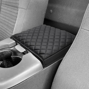Fits Ford F-150 Jump Seat 1997-2003 Center Console Lid Armrest Leather Cover Cushion Pad Protector Interiors Pet Anti-Scratch Black 11‘’x9&#39;&#39;