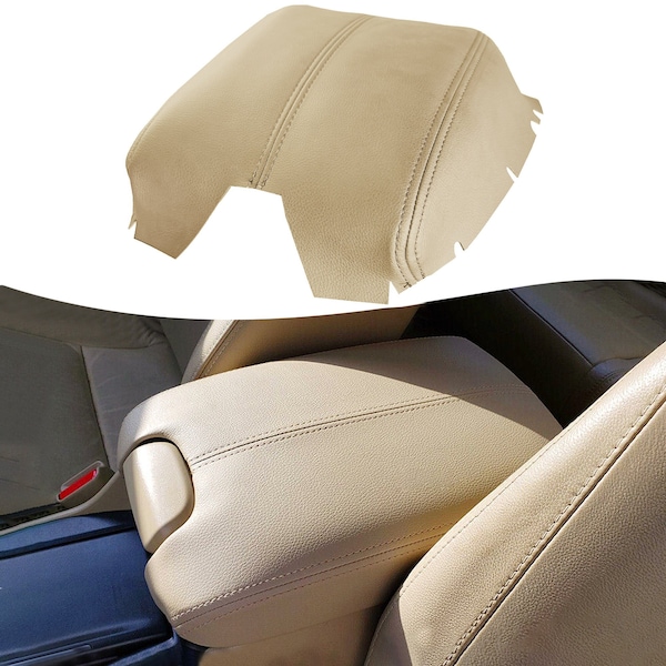 Fits Honda Accord 2008-2012 Vinyl Leather Center Console Lid Armrest Cover Auto Car Interior Upholstery Replacement Trim Beige Tan