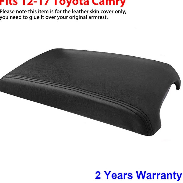 Fits 2012-2017 Toyota Camry Vinyl Leather Center Console Lid Armrest Cover Auto Car Upholstery Replacement Trim Black