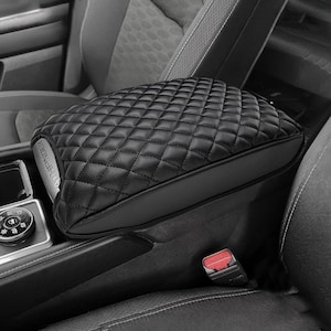 Fits 2022-2025 Nissan Pathfinder PU Leather Middle Center Console Lid Armrest Cover Pad Cushion Protector Custom Pet Anti-Scratch KBH Black