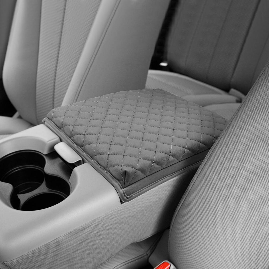 Center Console Armrest Cover For Ford F-150 (2004-2010) 40/20/40 Seat - Beige Vinyl Leather Pad