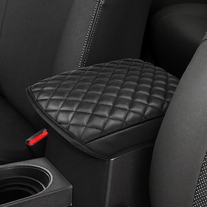 Fits 2005-2015 Nissan Frontier Middle Console Lid Armrest PU Leather Cover Pad Cushion Protector Car Interior Pet Anti-Scratch Black KBH