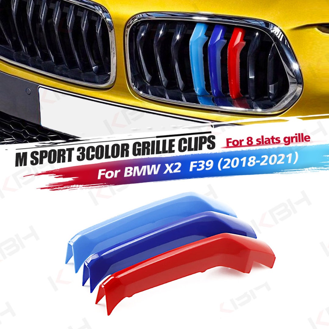 Geschikt voor BMW X2 F39 2018-2021 M Sport M Performance M-Tech Kidney Grille  Grill Cover Trim Stripe Clips Decor Accessoires voor 8 lamellen grille -   Nederland
