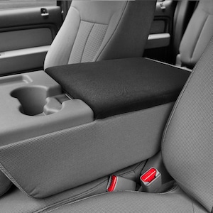 Fits Ford F150 Split Bench Jump Seat 2011-2014 Center Console Lid Armrest Polyester Cover Protector Pet Anti-Scratch Car Interior Black KBH