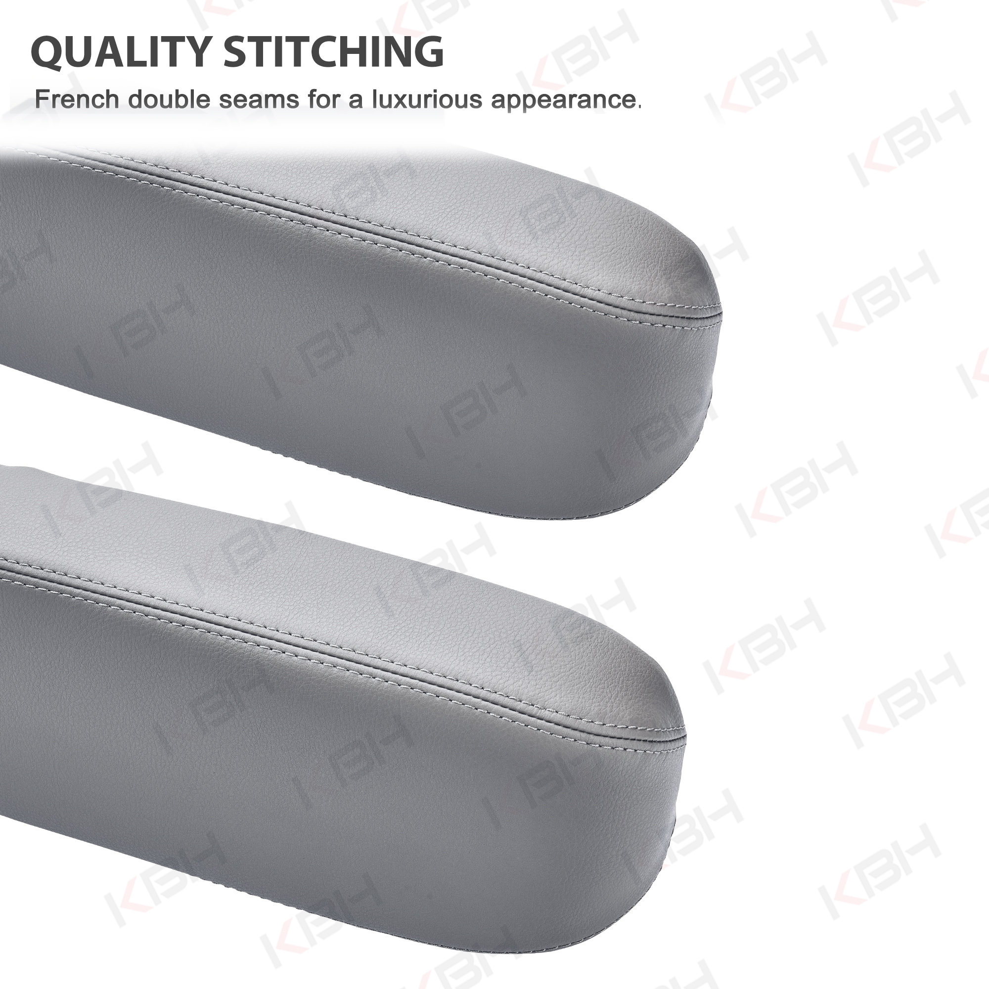 Fits Ford Excursion, F250 Lariat, F350 Lariat 1999-2007 Seat Armrest Cover Vinyl Leather Custom Interiors Replacement Trim Pair KBH Tan