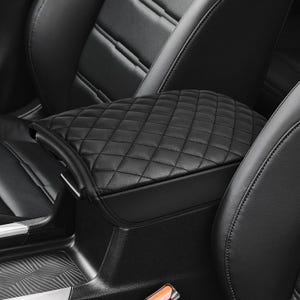 Fits Honda CRV 2017-2022 Leather Center Console Lid Middle Armrest Cover Pad Cushion Protector Custom Interiors Pet Anti-Scratch KBH Black