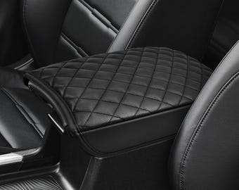 Fits Honda CRV 2017-2022 Leather Center Console Lid Middle Armrest Cover Pad Cushion Protector Custom Interiors Pet Anti-Scratch KBH Black
