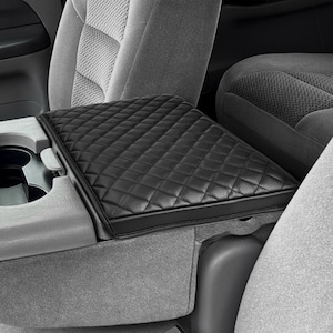 Fit Ford F-250 F-350 Jump Seat 1999-2010 Center Console Lid Armrest Cover Cushion Pad Protector Custom Interiors Anti-Scratch Black KBH