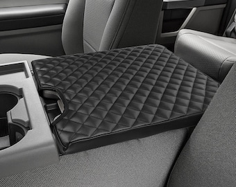 Fits 2017-2026 Ford F-250 Super Duty with Jump Seat Center Console Lid Folding Middle Armrest Cover Pad Cushion Protector - Black by KBH