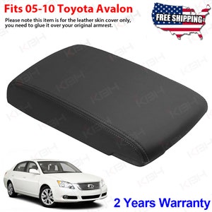 Fits Toyota Avalon 2005-2012 Vinyl Leather Center Console Lid Armrest Cover Auto Car Interior Upholstery Replacement Trim KBH Black
