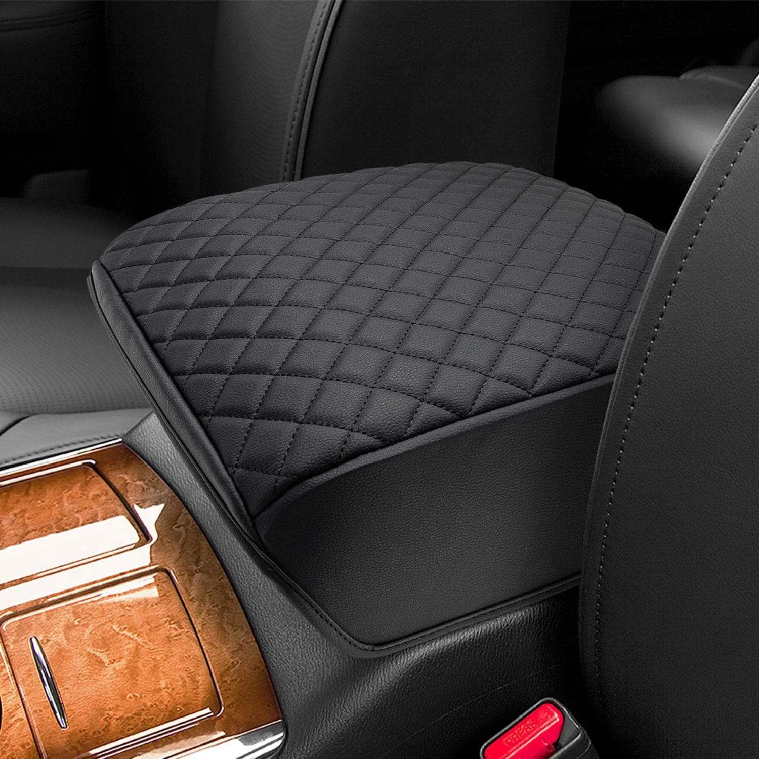 A KB クッション Center Console Lid Armrest Cover Fit 2011-2017 INFINITI QX56 QX80