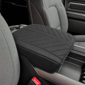 Fits 2019-2026 Dodge Ram 1500 2500 3500 Bucket Seat Center Console Lid Arm Rest Cover Pad Protector Interiors Pet Anti-Scratch KBH Black