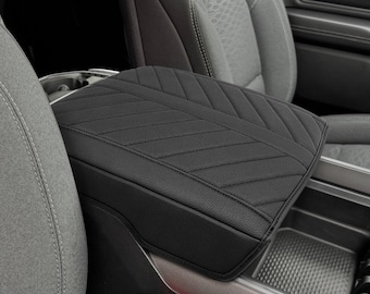 Fits 2019-2026 Dodge Ram 1500 2500 3500 Bucket Seat Center Console Lid Arm Rest Cover Pad Protector Interiors Pet Anti-Scratch KBH Black