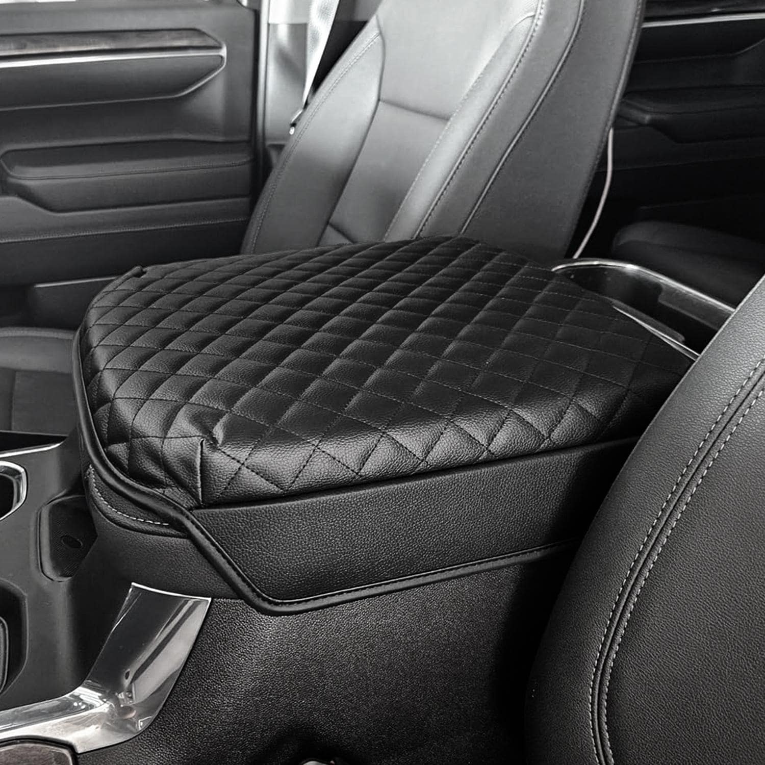 KAEW Cuscino Bracciolo Auto per Lancia Musa Ecochic/Thema/Thema Wagon/Y10, Impermeabile Protezione Copri Bracciolo Console Centrale Protezion Interni Accessori,Black