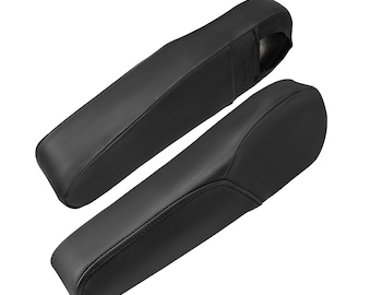 Fits Honda CR-V CRV 2007-2009 Side Seat Armrest Trim Handle Cover - Vinyl Leather Black - Anti-Scratch, Replacement, Upholstery by KBH