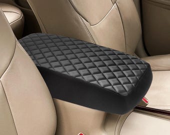 Fits Toyota Avalon 2005-2012 Vinyl Leather Center Console Lid Middle Armrest Cover Pad Interior Cushion Pet Anti-Scratch Portector KBH Black