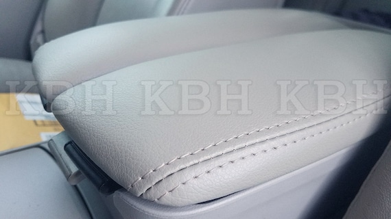 KBH Auto Center Console Armrest Cover for Toyota Camry 2012-2017 Vinyl  Microfiber Leather Console Replacement Trim Gray (Without Lid)