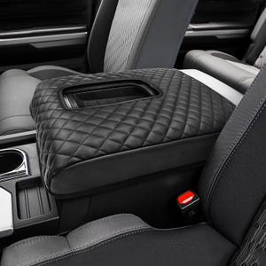 Fits Toyota Tundra 2014-2021 Vinyl Leather Middle Console Lid Armrest Cover Pad Interior Cushion Protector Pet Anti-Scratch KBH Black