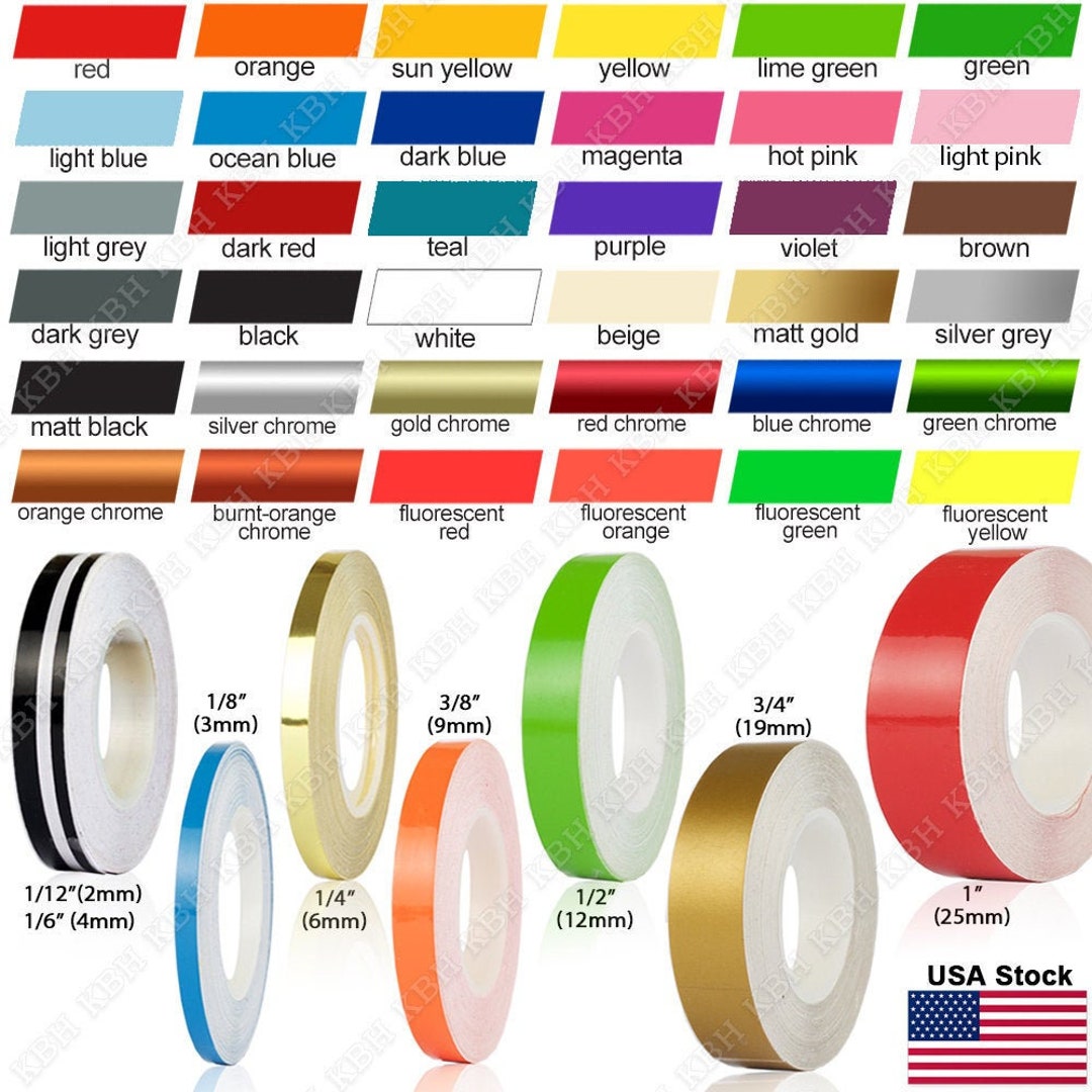 Painters Tape Masking Covers Tape Model Making Tape Multi Size Pinstripe Thin Masking Tape for DIY Crafts DIY Car Auto Paint Drawing 4 Rolls, Size
