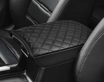 Fits Honda CRV 2017-2022 Leather Center Console Lid Middle Armrest Cover Pad Cushion Protector Custom Interiors Pet Anti-Scratch KBH Black