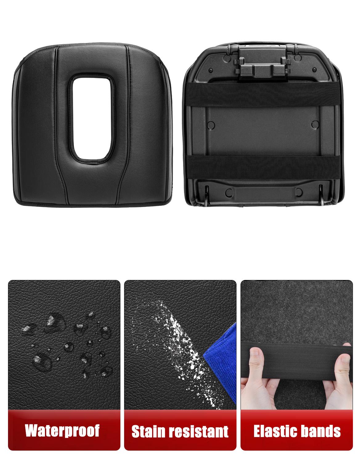 KBH Center Console Lid Armrest Cover For 2021-2026 Chevy Tahoe – Black PVC Leather