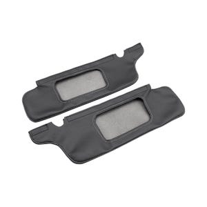 Fits Ford Mustang 1994-2004 Sun Visor Black Vinyl Leather Replacement Trim Cover Auto Car Interior Upholstery KBH Gray Stitch