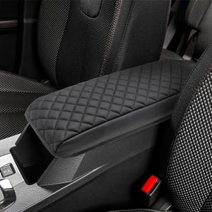 Center Console Cover for Chevy Equinox & GMC Terrain 2010-2017  Middle Armrest Lid Pad Interior Cushion Protector Anti-Scratch KBH Black
