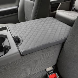 Fits Ford F250 F350 F450 F550 2017-2025 Super Duty with Jump Seat Center Console Lid Folding Middle Armrest Pad Cover Cushion Protector Gray