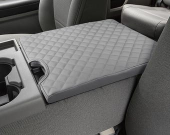 Fits Ford F250 F350 F450 F550 2017-2026 Super Duty with Jump Seat Center Console Lid Folding Middle Armrest Pad Cover Cushion Protector Gray