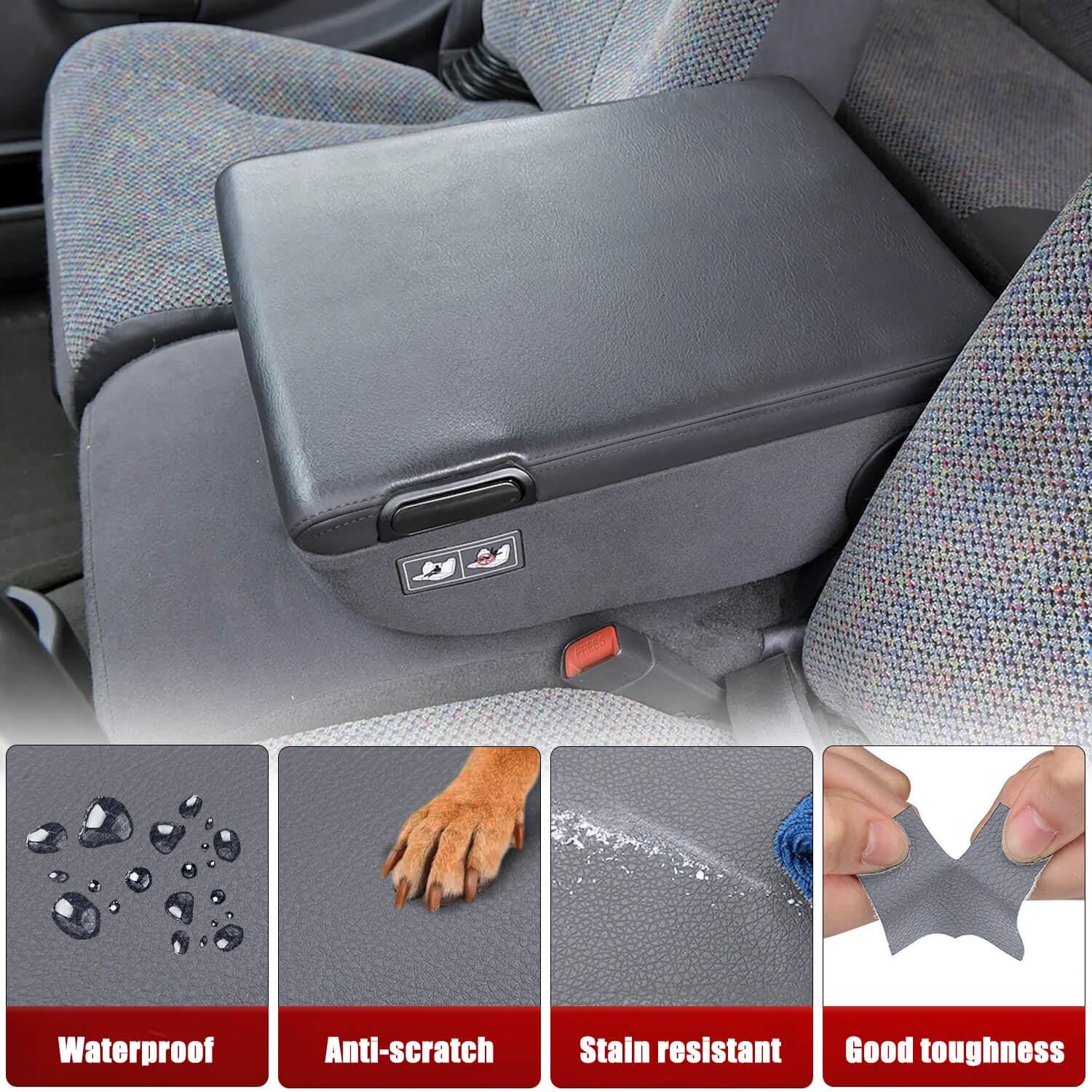Gray Vinyl Center Console Lid Cover For 2013-2018 Ram 1500/2500/3500 | Armrest Skin 10 thumbnail image