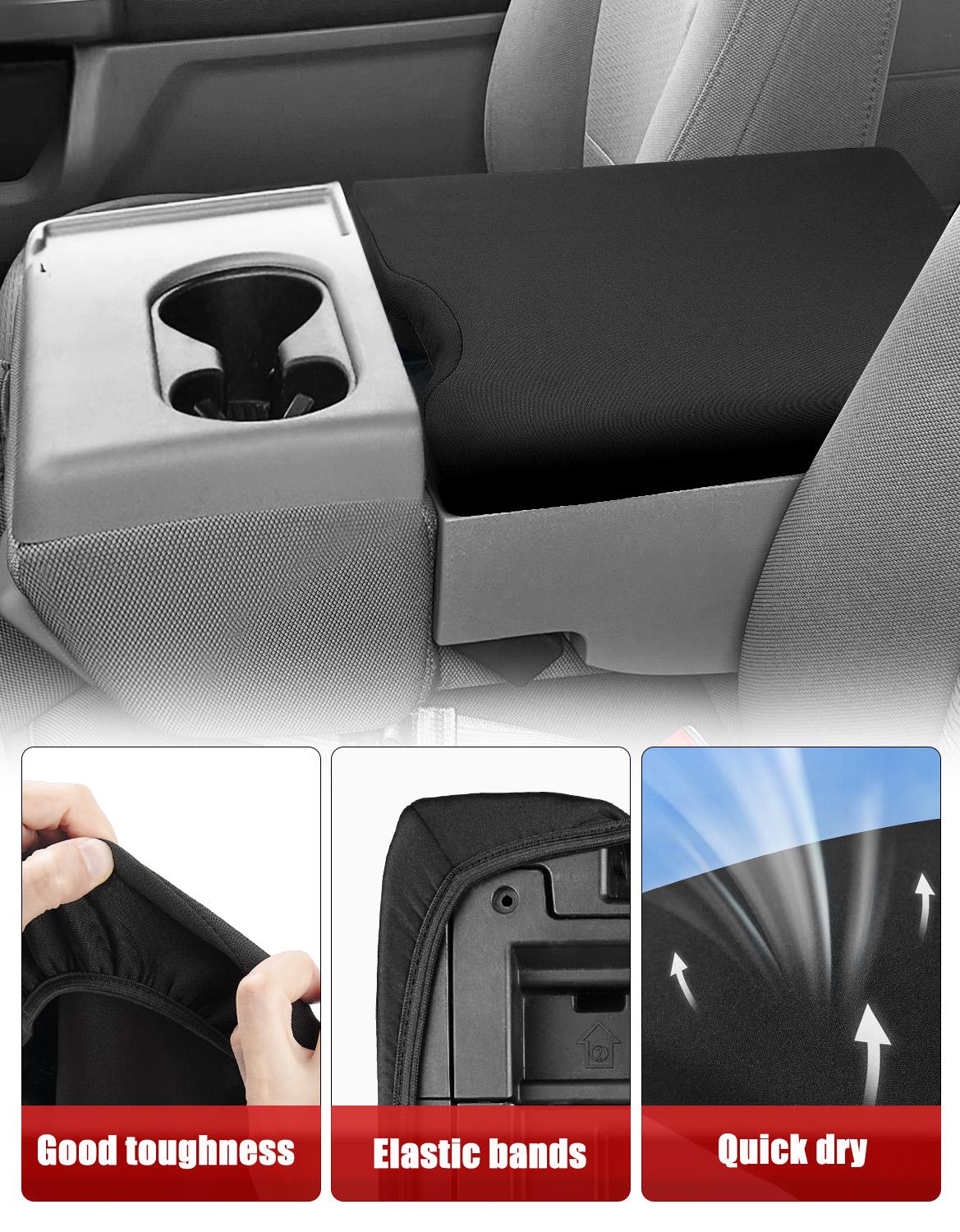 KBH Center Console Armrest Cover Protector For Ford F-150 (2015-2026) – Gray Microfiber Leather
