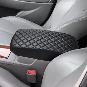 Fits Toyota Camry 2007-2011 Slip-on Vinyl Leather Center Console Lid Middle Armrest Cover Pad Cushion Protector Anti-Scratch Interiors Black
