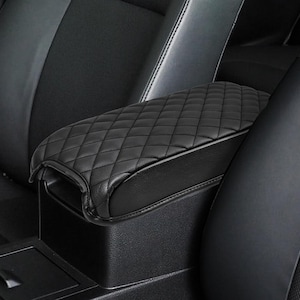 Fits 2012-2017 Toyota Camry PU Leather Middle Center Console Lid Armrest Covering Pad Cushion Protector Custom Pet Anti-Scratch KBH Black