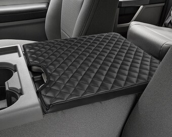 Fits 2017-2026 Ford F-450 Super Duty Jump Seat Center Console Lid Folding Middle Armrest Cover Pad Cushion Protector Anti-Scratch Black KBH
