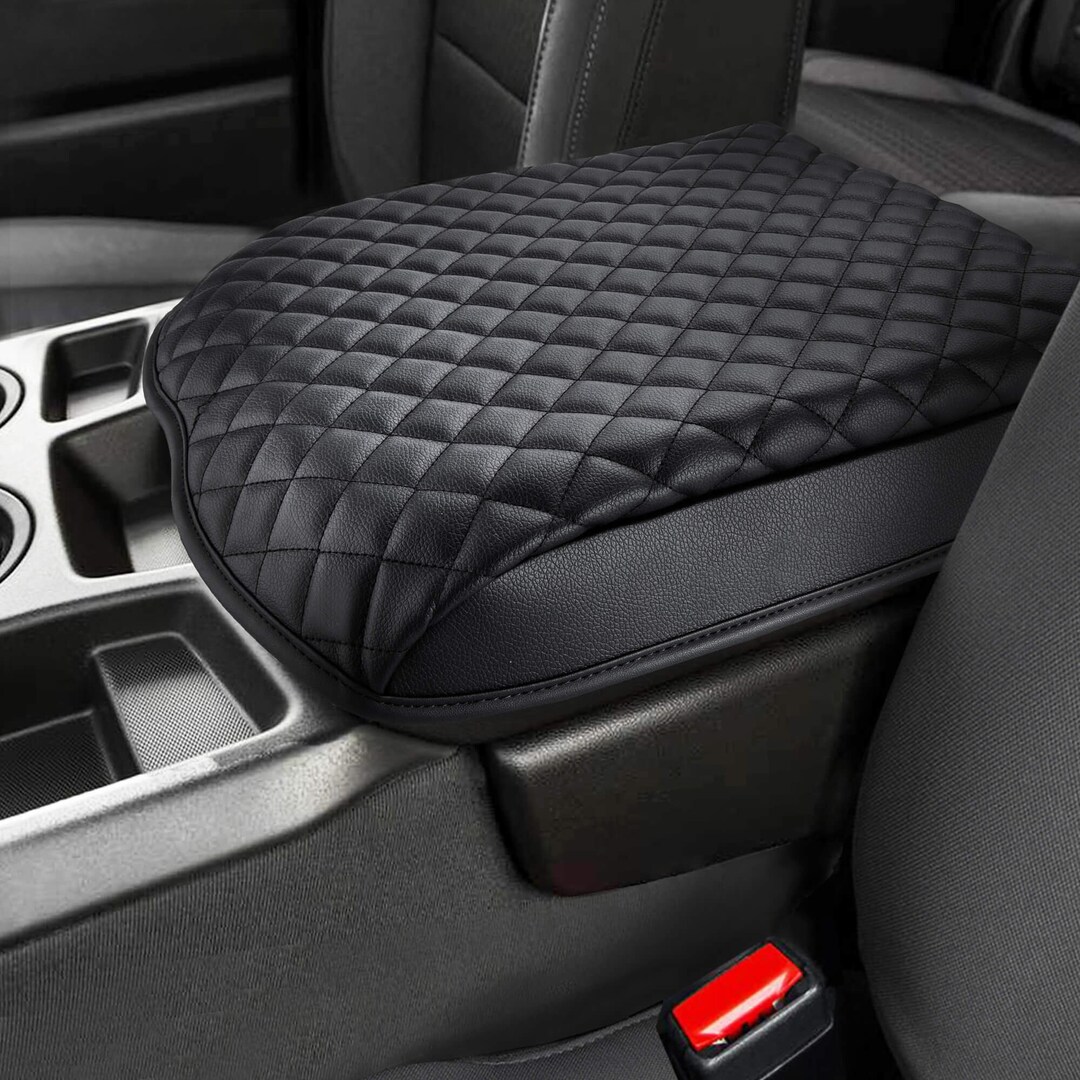 KBH Center Console Armrest Cover Cushion Pad For Chevy Silverado/GMC Sierra (2014-2018) & Tahoe/Suburban/Yukon (2015-2020) – Black Vinyl, Waterproof