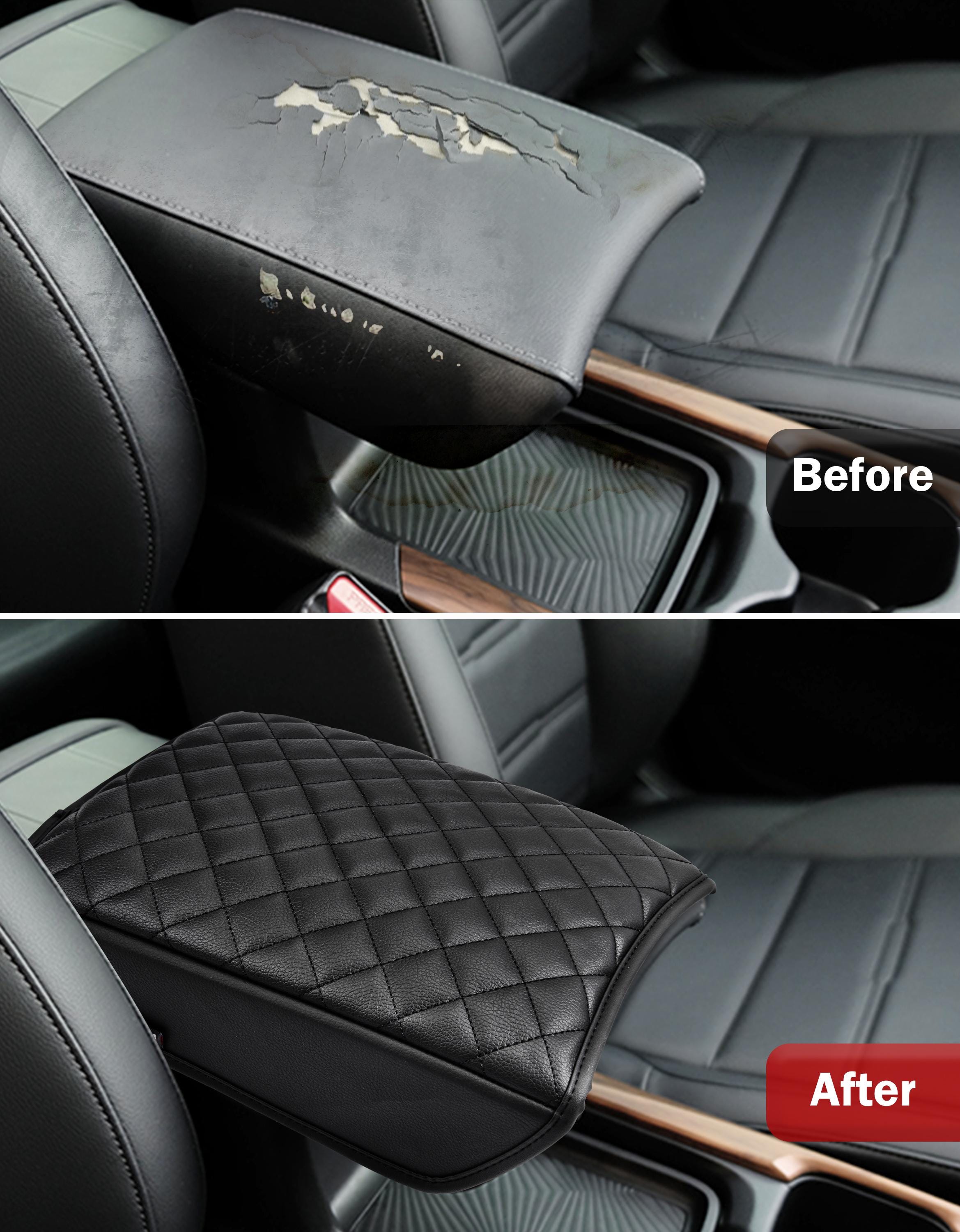 Fit Jeep Compass 2017 2018 2019 2020 2021 Center Console Lid Armrest Cover Leather Pad Cushion Protector Car Interior Pet Anti-Scratch Black - View #4