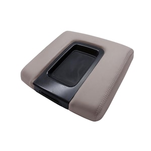 Fits 2014-2018 GMC Sierra 1500 2500 3500 Jump Seat Leather Center Console Lid Armrest Cover Car Interior Upholstery Replacement Trim Dune