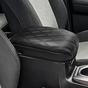 Fits 2016-2023 Toyota Tacoma PU Leather Center Middle Console Lid Armrest Cover Pad Car Pet Cushion Protector Custom Anti-Scratch KBH Black