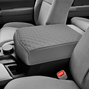 Fits 2007-2013 Toyota Tundra PU Leather Center Console Lid Arm Rest Cover Pad Cushion Protector Custom interior Pet Anti-Scratch KBH Gray