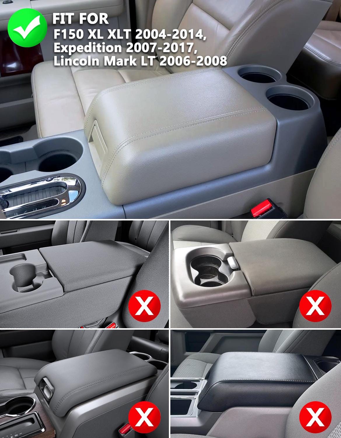 F-150 center console with arm rest installed