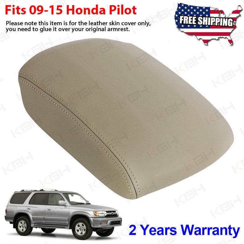 Real Leather Center Console Lid Armrest Cover Fits Honda Pilot 2009-2015 Beige Tan Real Leather Center Console Lid Armrest Cover Fits Honda Pilot 2009-2015 Beige Tan