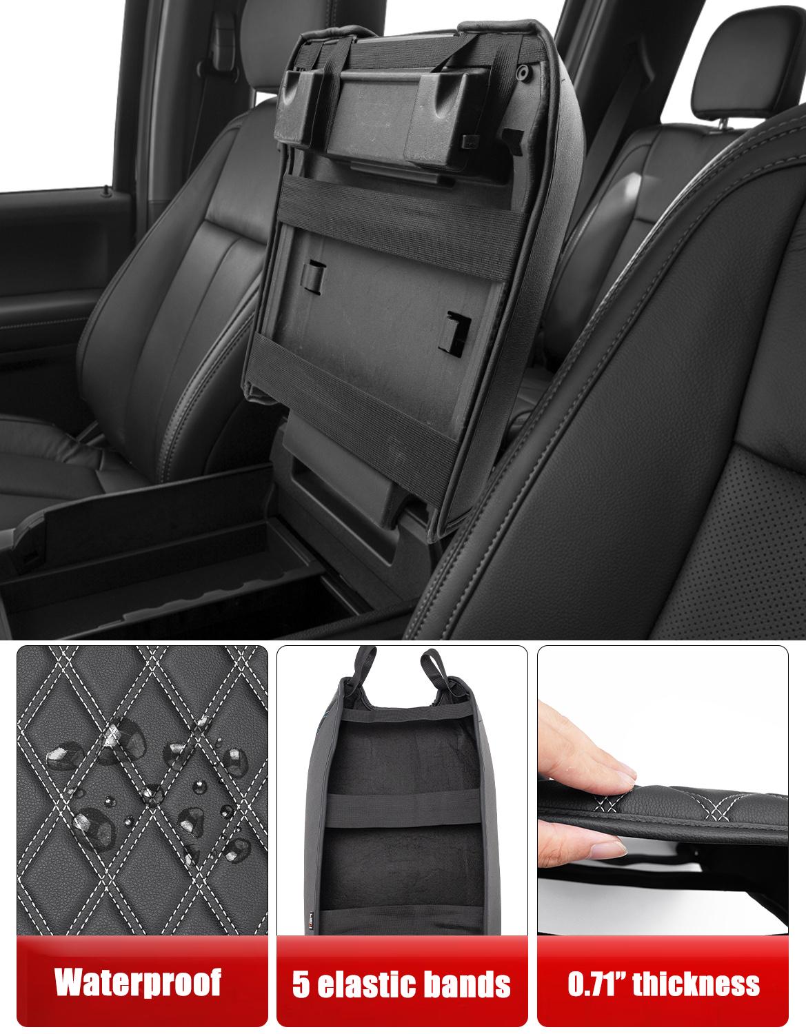 thumbnail image 2 of Bucket Seat Center Console Cover For Ford F250/F350/F450 2017-2022 – Black Vinyl, Waterproof 2 of 4