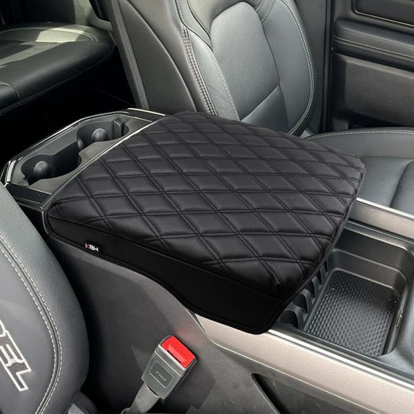Fits 2019-2026 Dodge Ram 1500 2500 3500 Bucket Seat Center Console Lid Armrest Cover Pad - Black - Protective, Anti-Scratch by KBH