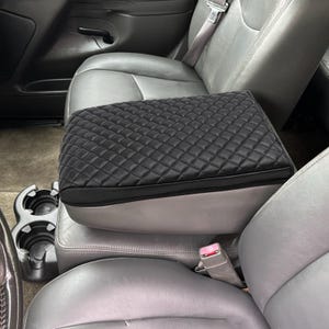 Fits Chevy Silverado & GMC Sierra Jump Seat 1999-2007 Leather Center Console Lid Armrest Cover Pad Cushion Pet Protector Anti-Scratch KBH